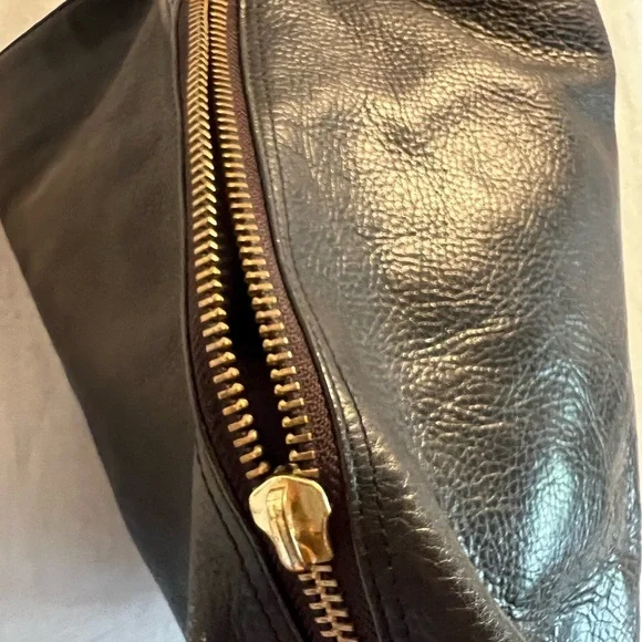 Black Fossil leather shoulder satchel bag. Soft leather. - Picture 10 of 10